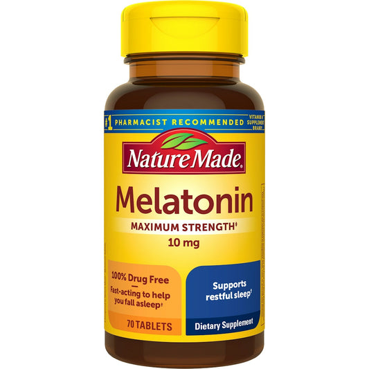 Nature Made Extra Strength Melatonin 10 Mg Tablets, 70 Count Sleep Aid Supplement